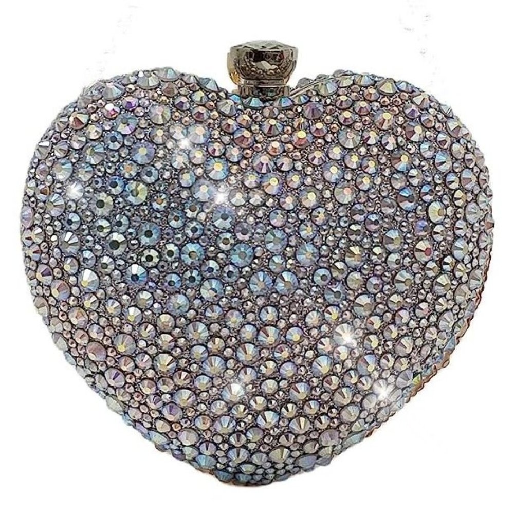 NEW Sparkling Bling Swarovski Crystal Rhinestone Valentine Heart Purse +… - Picture 5 of 16